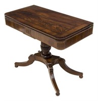 ENGLISH MAHOGANY OCCASSIONAL/GAME TABLE, 19TH C.