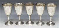 (5) COLLECTION OF STERLING SILVER GOBLETS