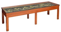 CHINESE COFFEE TABLE, PARCEL GILT CARVING