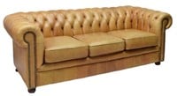 CHESTERFIELD TAN LEATHER BUTTONED SOFA