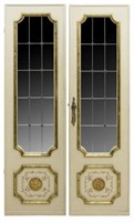 (2) ITALIAN ARCHITECTURAL MIRRORED DOUBLE DOORS