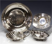 (4)GORHAM & SHELL FORM STERLING SILVER TABLE ITEMS