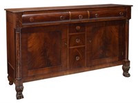AMERICAN EMPIRE STYLE FLAME MAHOGANY SIDEBOARD