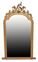 LARGE LOUIS XV STYLE GILTWOOD WALL MIRROR, 19TH C.