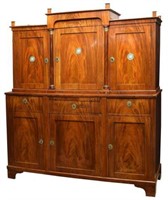 EMPIRE CABINET SIDEBOARD WITH PORCELAIN PLAQUES