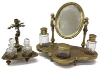 CONTINENTAL BRASS FIGURAL VANITY & TOILETTE SETS