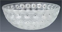 LALIQUE NEMOURS PATTERN  ART CRYSTAL CENTER BOWL