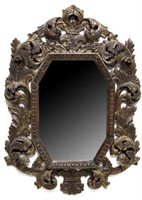 ITALIAN BAROQUE STYLE CARVED GILTWOOD MIRROR