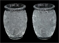 (PR) LALIQUE FRANCE BAGATELLE ART CRYSTAL VASES