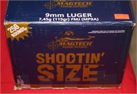 Ammo - 9mm 250 Rd's Magtech, 115 gr.