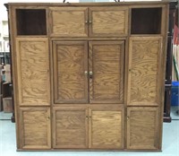 Large Solid Wood Entertainment Storage Cabinet