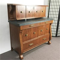 Quarter Sawn Oak Sideboard  -Top Storage Cabinet