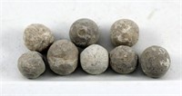 8 Dug Civil War Confederate Roundball Bullets