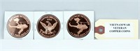 3 Vietnam War Veterans Copper Coins