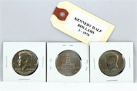 3 Kennedy Half Dollars 1976 Centennial