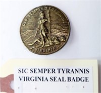 SIC Semper Tyrannis Virginia Badge Pin