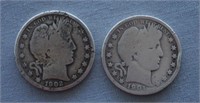 1901 and 1902 Barber Silver Half Dollar Coins