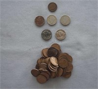 Estate Coins Indian Penny & Wheat / Barber Nickels