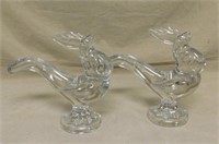 Vintage New Martinsville Glass Roosters.