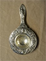Sterling Silver Repousse Tea Strainer.