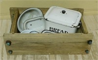 Primitive Dry Sink with Enamelware.