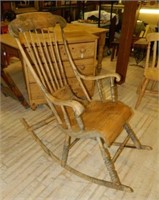 19th Century Continental Pine Rocking Chair.
