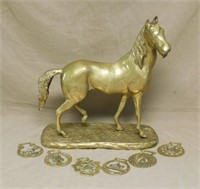 Brass Figural Horse and Tack Ornament.