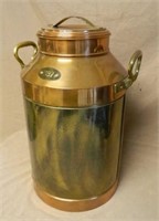 Copper and Brass Milk Can.