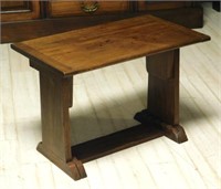 Trestle Base Oak Side Table.