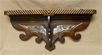 Victorian Walnut Mirrored Wall Shelf.