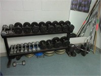 Grouping of Dumbbells-Rack and Workout Bars