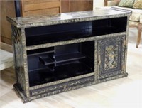 Chinoiserie Black Lacquered Hanging Cabinet.