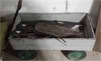 Vintage wood wagon & goose decoys
