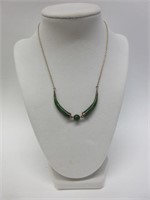 Ladies 14K Gold Necklace with Jade Pendant