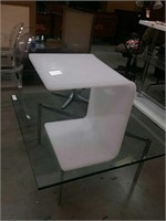 White acrylic end table