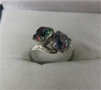 Ladies Sterling Silver Gemstone Ring