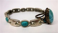 Ladies Sterling Silver Bracelet & Ring