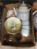 Box of porcelain dishes