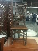 Antique chair with will ship back with pine cones