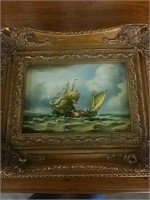 Miniature oil painting on board