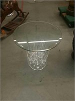 Lucite end table with glass top