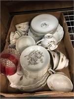 Box of dishes and cups
