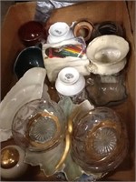 Box of decorative and dishes