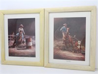"The Barrel Racer", "The Calf Roper" Framed Prints