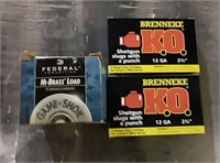 K.O shotgun slugs and Hi-Brass load shotshells