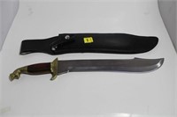 FIXED BLADE KNIFE STAINLESS BLADE WOOD HANDLE