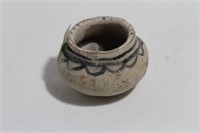 SMALL BLUE AND WHITE NATIVE AMERICAN STYLE BOWL