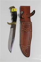 KERSHAW FIXED BLADE KNIFE WITH LEATHER SHEATH