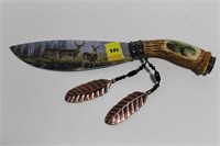 DECORATED FIXED BLADE KNIFE STAINLESS BLADE