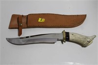 LARGE FIXED BLADE KNIFE JOHN BOWIE W/ANTLER